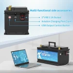 Акумулятор Kepworth LiFePO4 12V 100Ah 1280W 352mm із зарядним пристроєм (літій залізо фосфатний АКБ з BMS) - Зображення 2